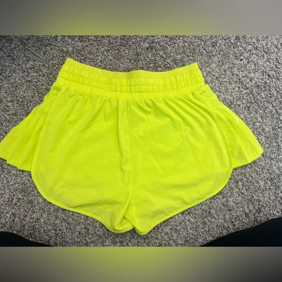 Boylan Women's Neon Lime Drawstring Pleated Athletic Shorts - Picture 3 of 4